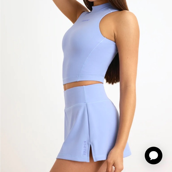 3 piece set! Top, skirt and pants Bo&Tee in blue lavender soft active sz SM - Picture 2 of 15